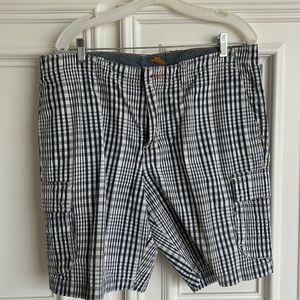 Tommy Bahama cargo shorts 20 inches long.